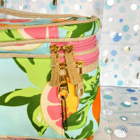 TRINA DOUBLE TRAIN CASE LOVELY SUMMER COLORS! - Picture 5 of 11